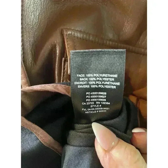 Aritzia Wilfred Ganna vegan brown leather shirt jacket shacket size XXS/XS/S - Picture 9 of 11